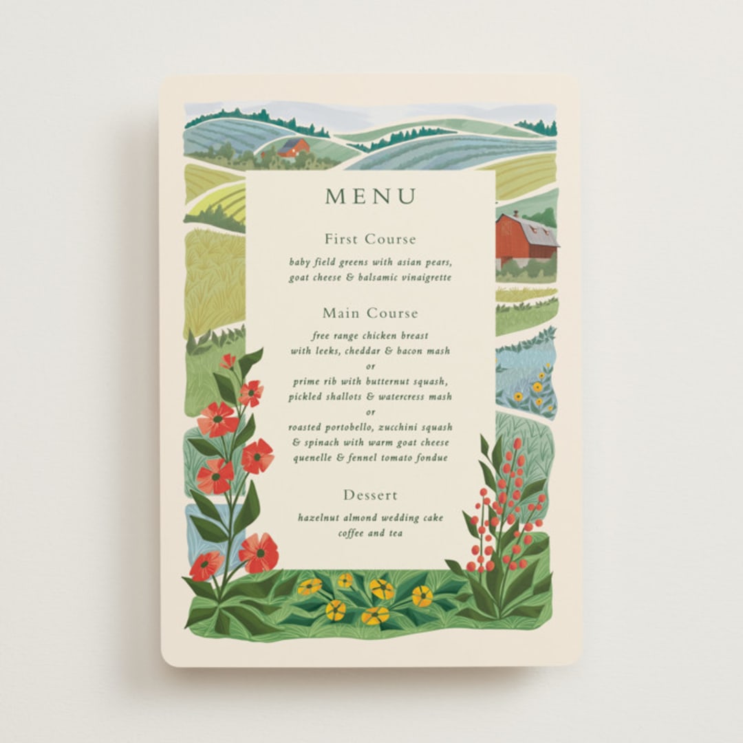 "Farm and Field" - Menus in Barn by Paper Sun Studio - Front