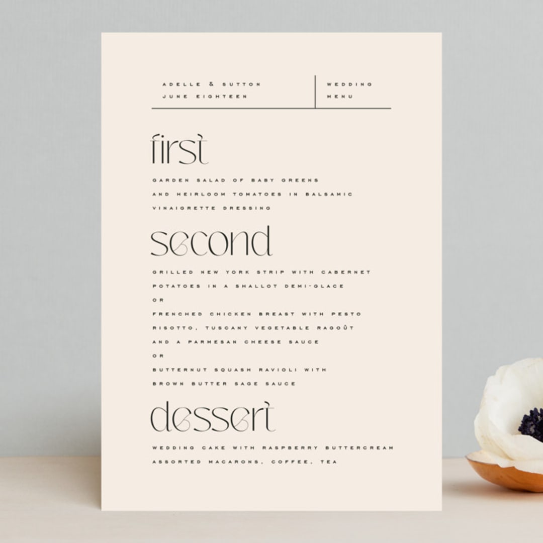 "Brooks" - Menus in Vanilla by Kristie Kern - Front