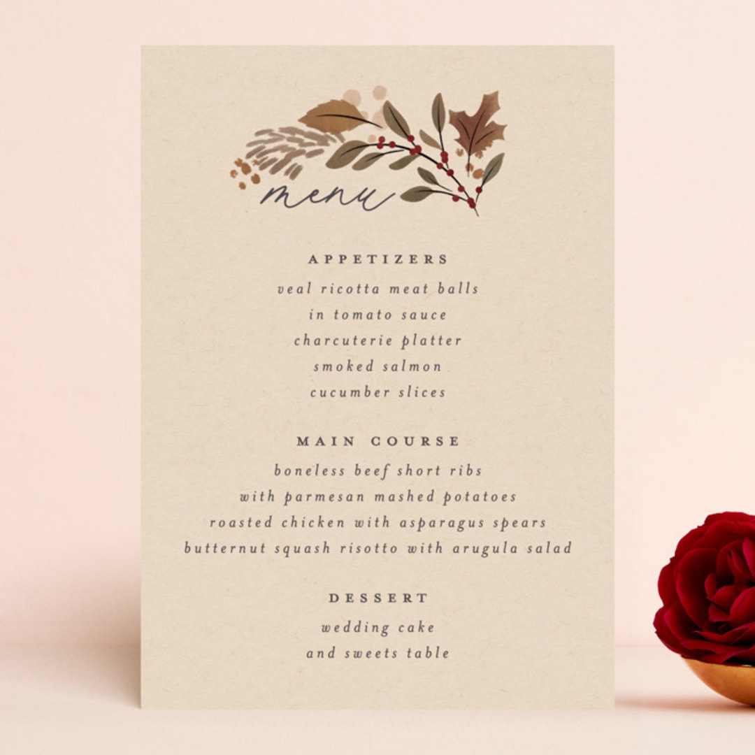 "Autumn Stroll" - Menus in Moody by Erin German - Front