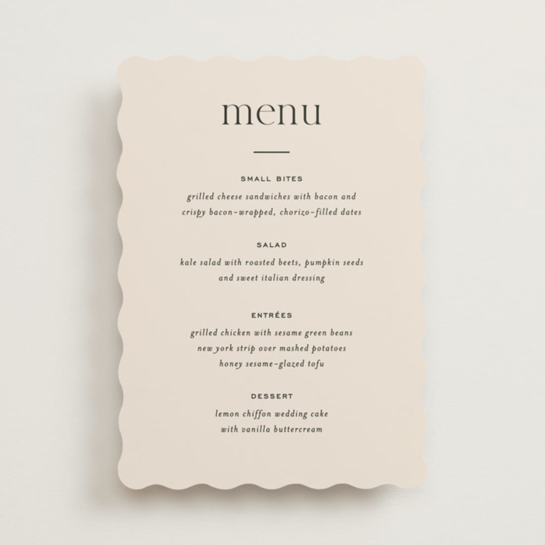 "Little party big love" - Menus in Noir by Jessica Corliss - Front
