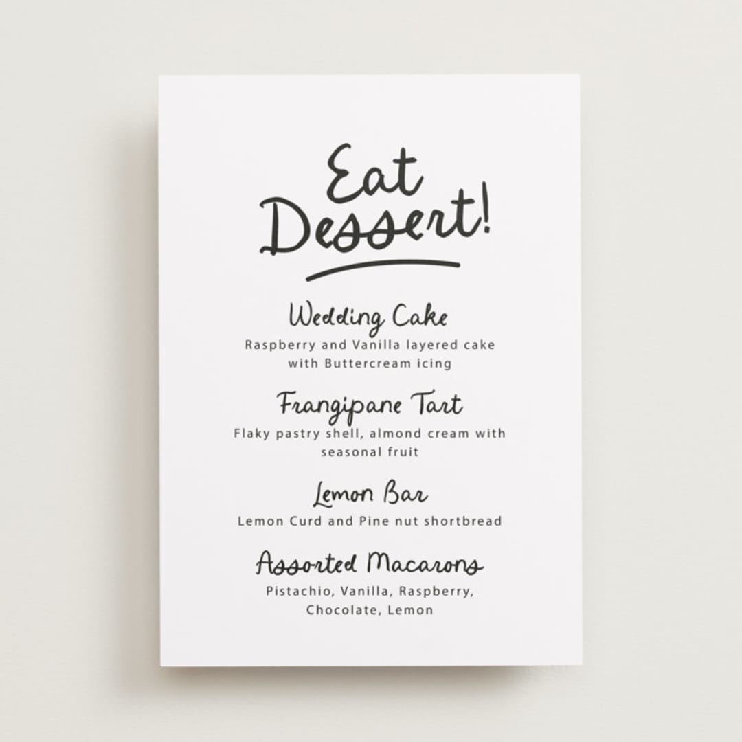 "Let's Drink!" - Menu Signs in Ebony by Itsy Belle Studio - Front