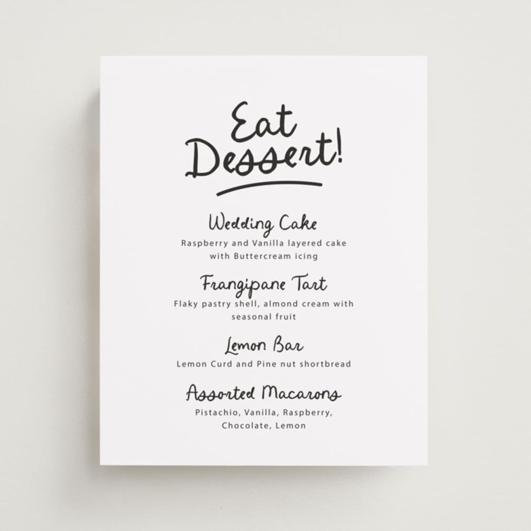 "Let's Drink!" - Menu Signs in Ebony by Itsy Belle Studio - Front