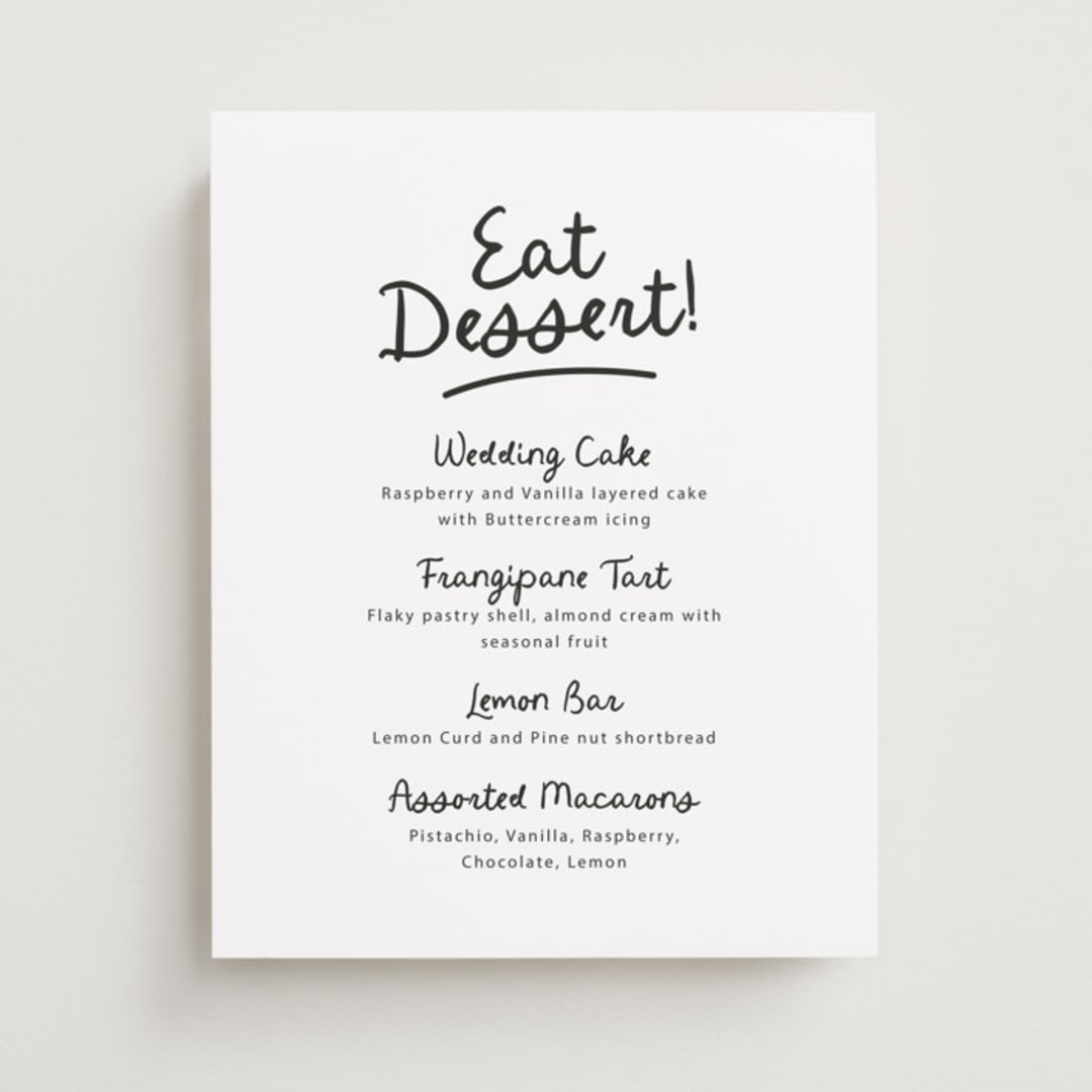 "Let's Drink!" - Menu Signs in Ebony by Itsy Belle Studio - Front