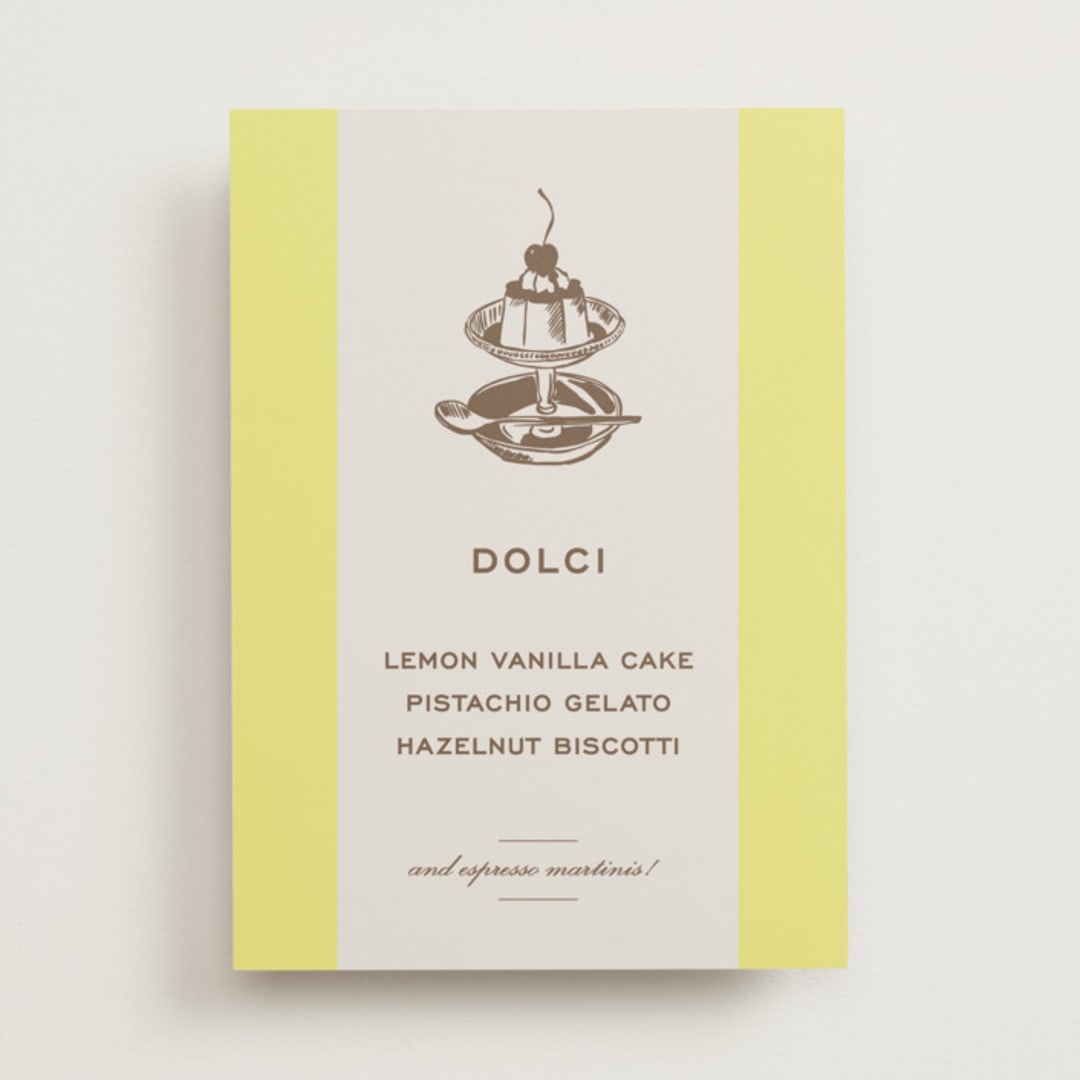 "Campania" - Menu Signs in Limone by Megan Davis - Front