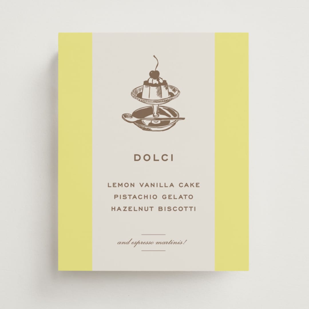 "Campania" - Menu Signs in Limone by Megan Davis - Front
