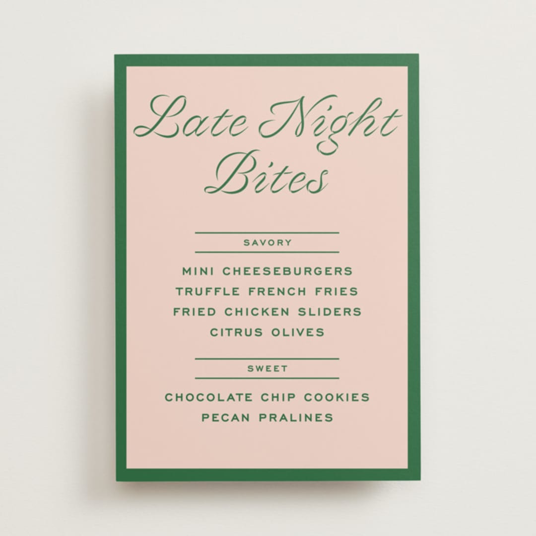 "cotillion" - Menu Signs in Peach by Megan Davis - Front