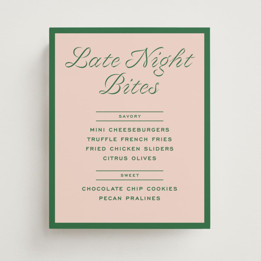 "cotillion" - Menu Signs in Peach by Megan Davis - Front
