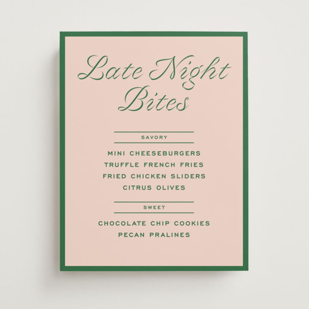 "cotillion" - Menu Signs in Peach by Megan Davis - Front