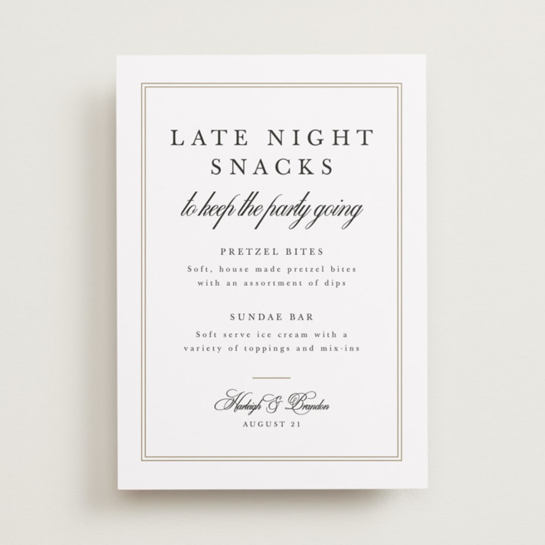 "Traditionalist" - Menu Signs in Snow by Sarah Brown - Front