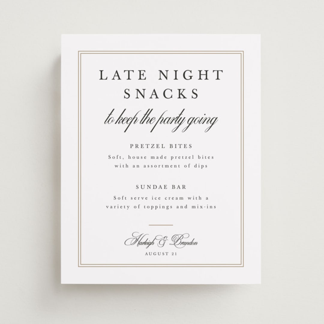 "Traditionalist" - Menu Signs in Snow by Sarah Brown - Front