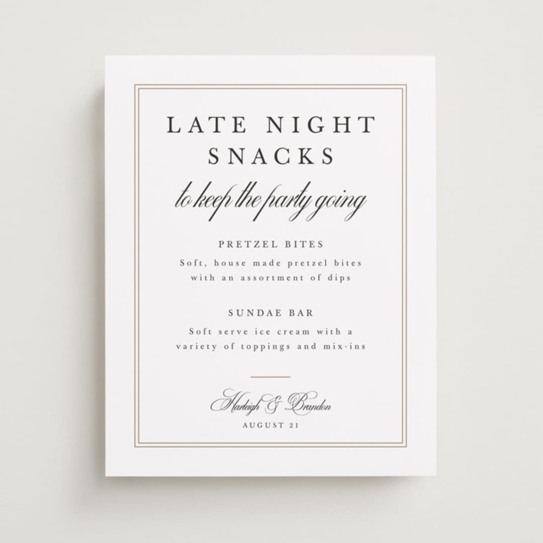 "Traditionalist" - Menu Signs in Snow by Sarah Brown - Front
