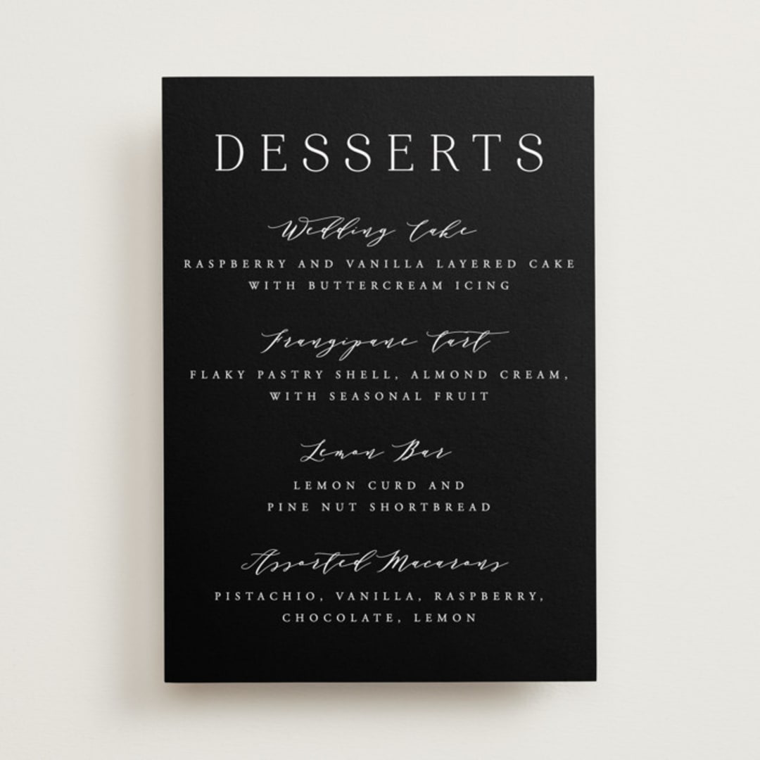 "Classy Type" - Menu Signs in Lily by Hooray Creative - Front