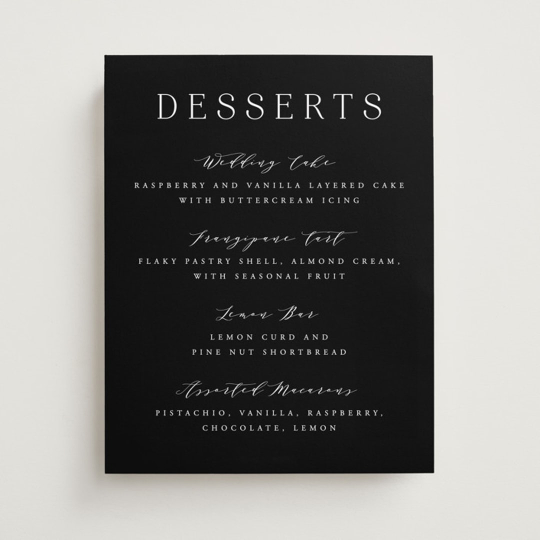 "Classy Type" - Menu Signs in Lily by Hooray Creative - Front