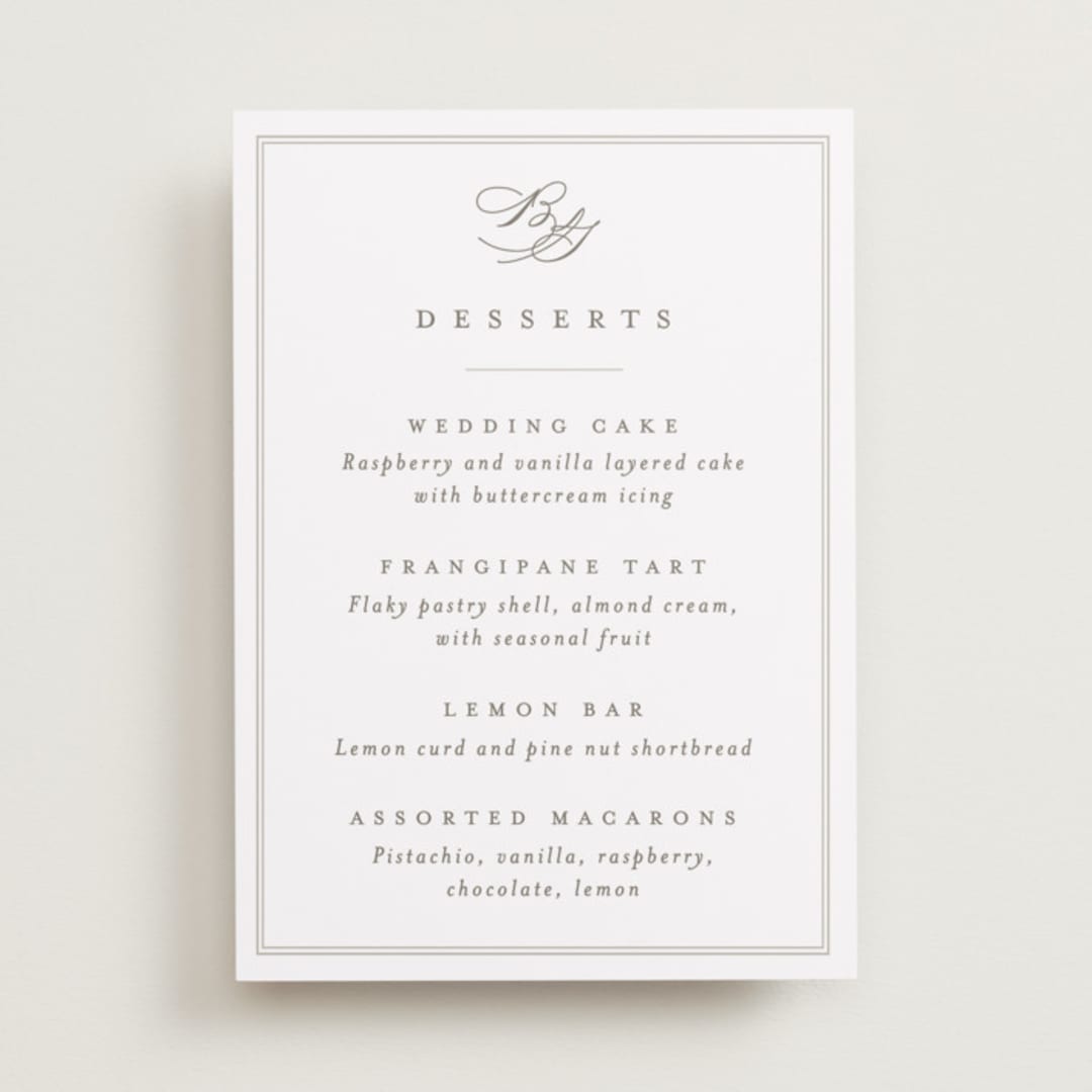"Overlapping" - Menu Signs in Cotton by Amy Kross - Front