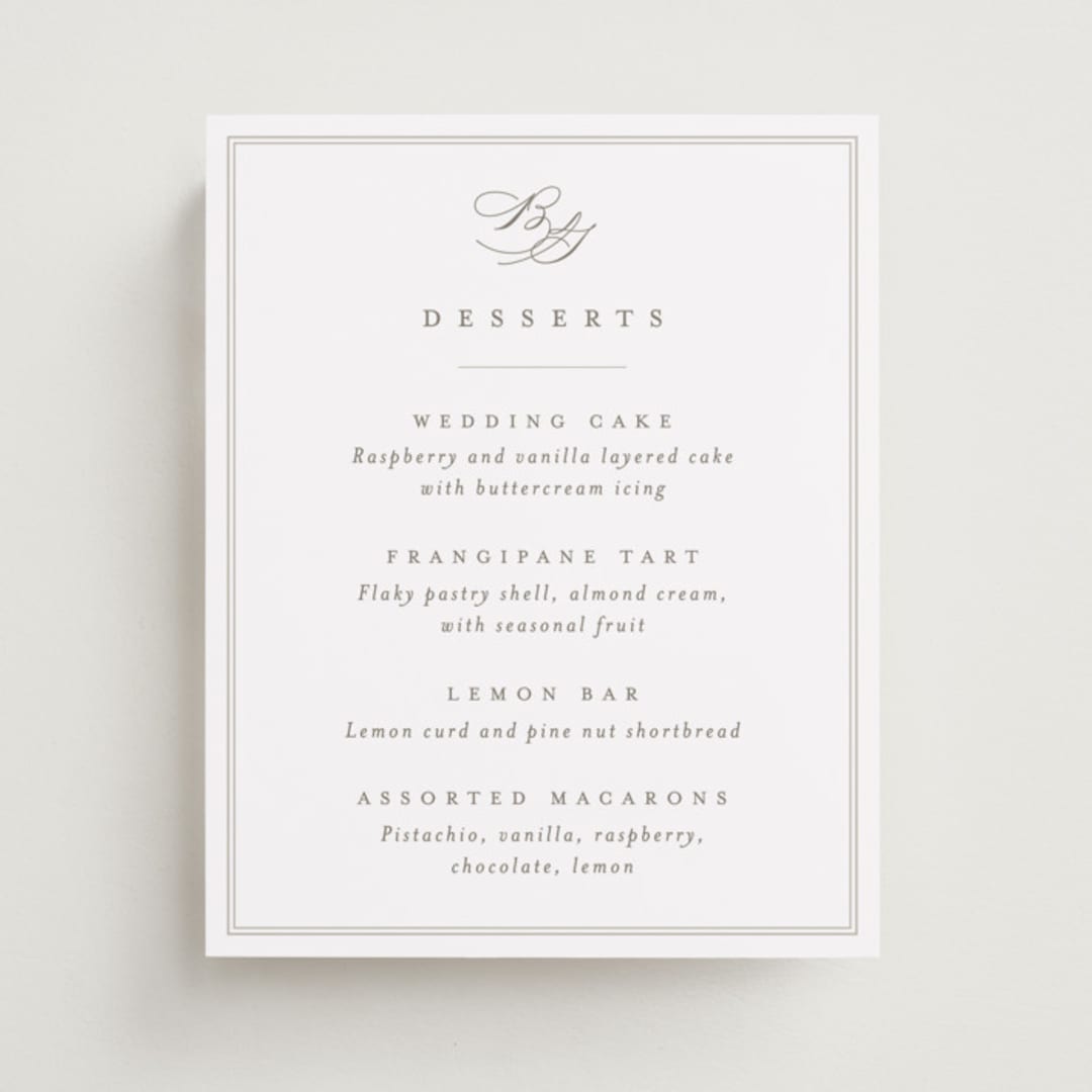 "Overlapping" - Menu Signs in Cotton by Amy Kross - Front