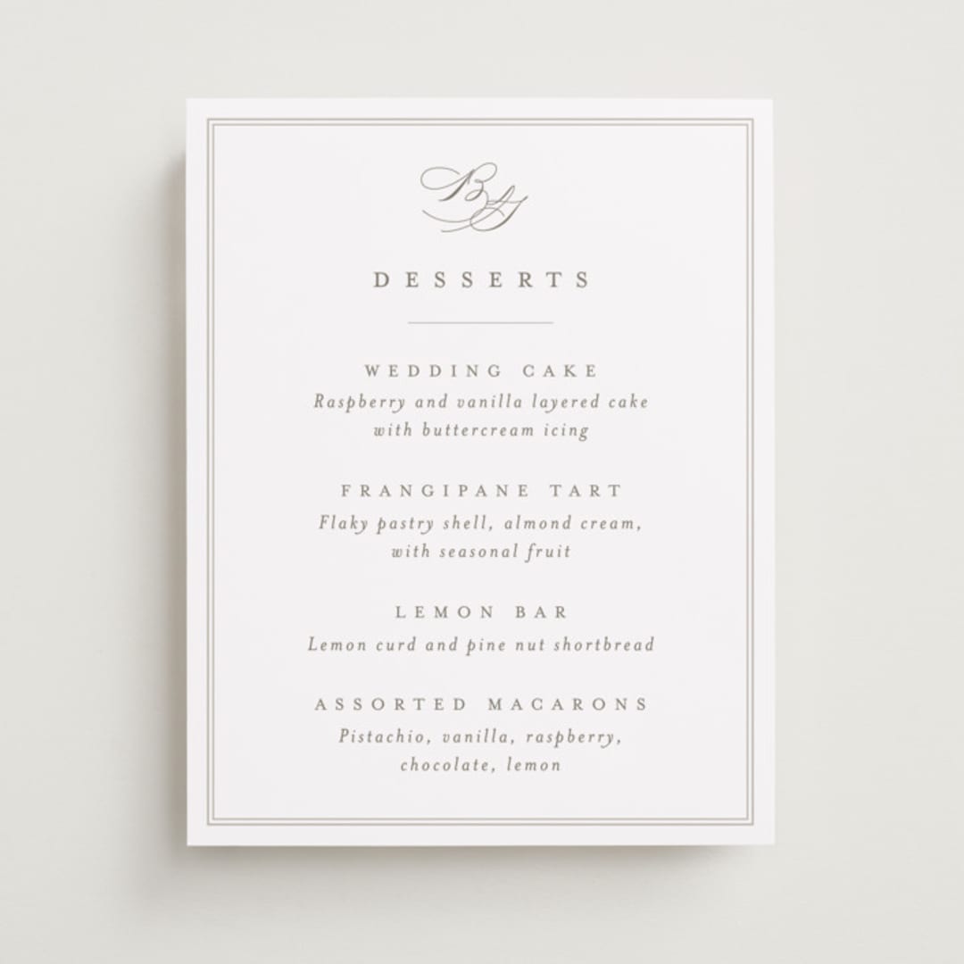 "Overlapping" - Menu Signs in Cotton by Amy Kross - Front