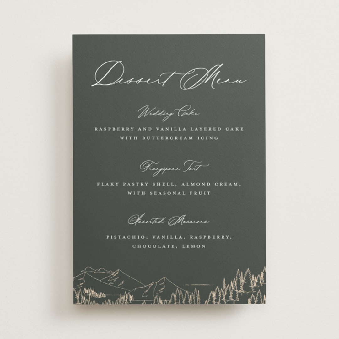 "Peaks" - Menu Signs in Hunter by Sarah Brown - Front