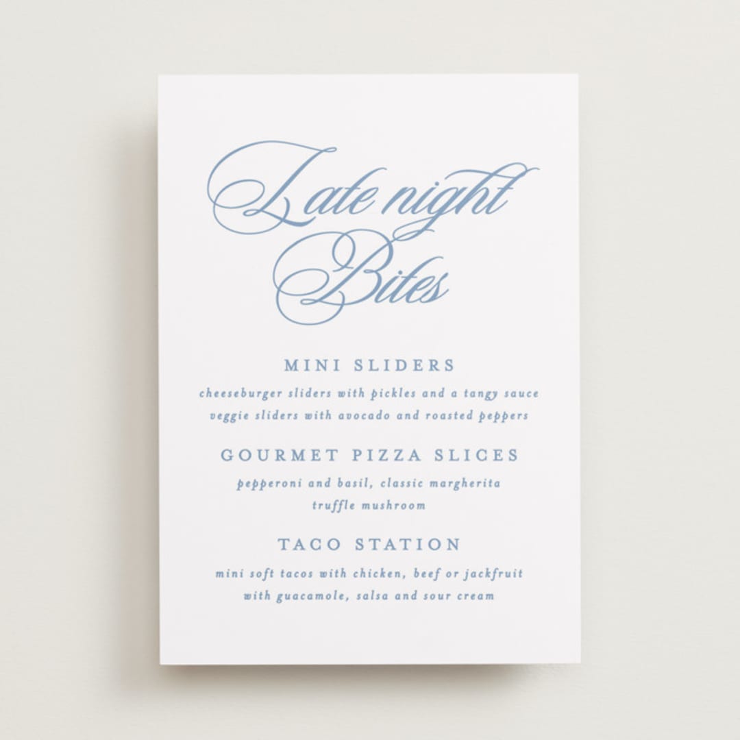 "Aristocratic" - Menu Signs in Sky by Creo Study - Front
