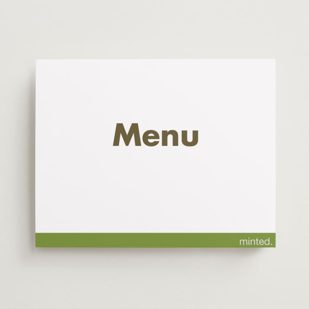 "Landscape Custom" - Menu Signs in Charcoal by Minted Custom - Front