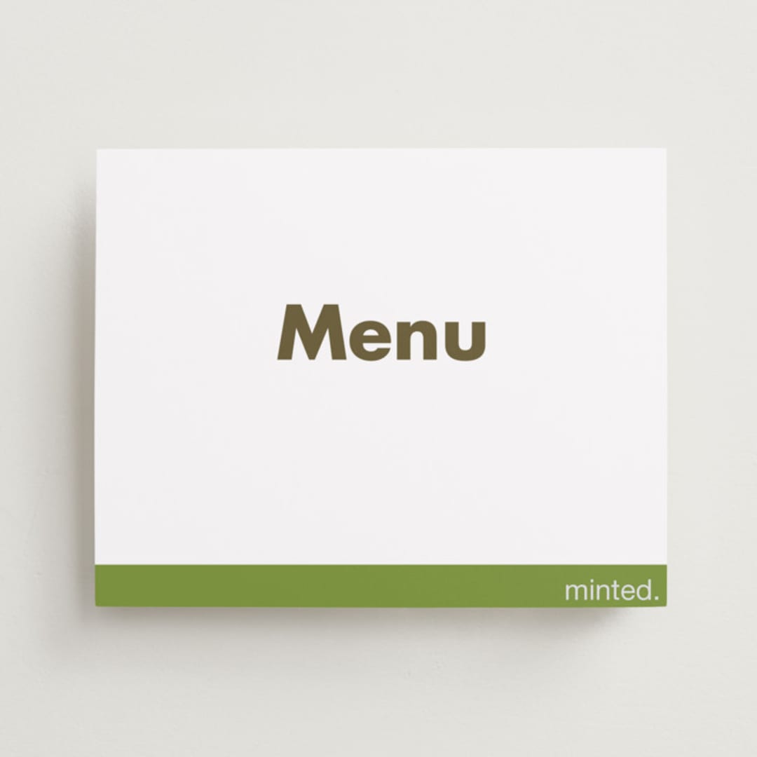 "Landscape Custom" - Menu Signs in Charcoal by Minted - Front