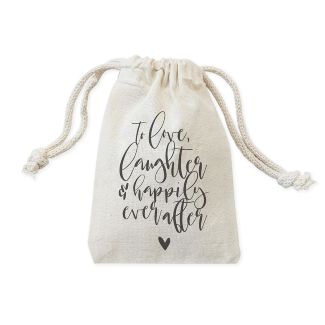 To Love, Laughter and Happily Ever After Wedding Favor Bags, 6-Pack