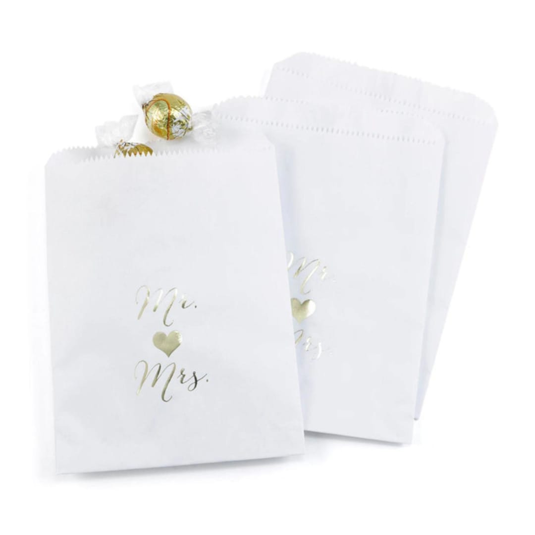 Gold Foil Mr. and Mrs. Treat Bags