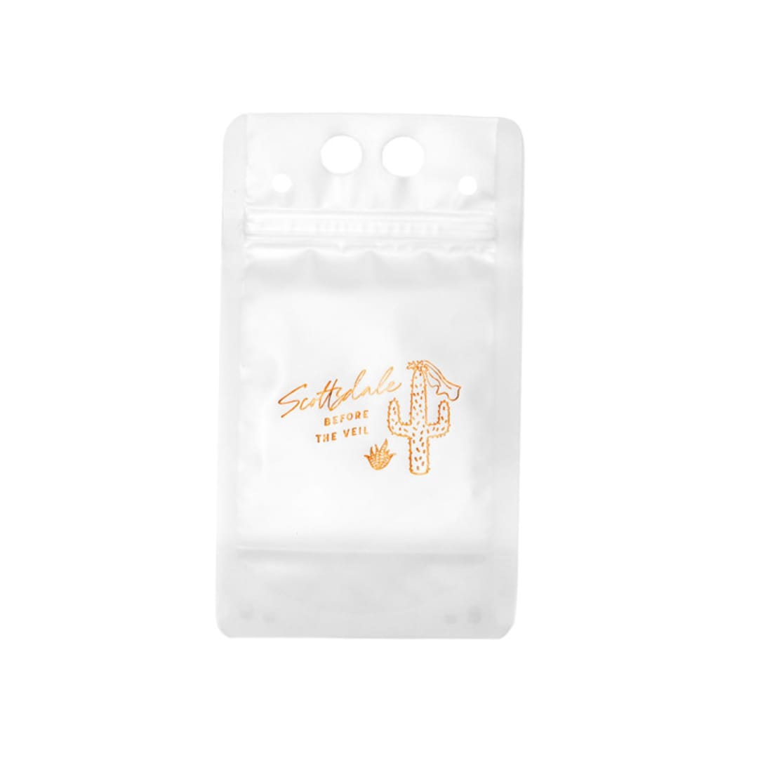 "Scottsdale Before the Veil Plastic Pouch, Set of 12" - Favor Bags in copper by ForYourParty