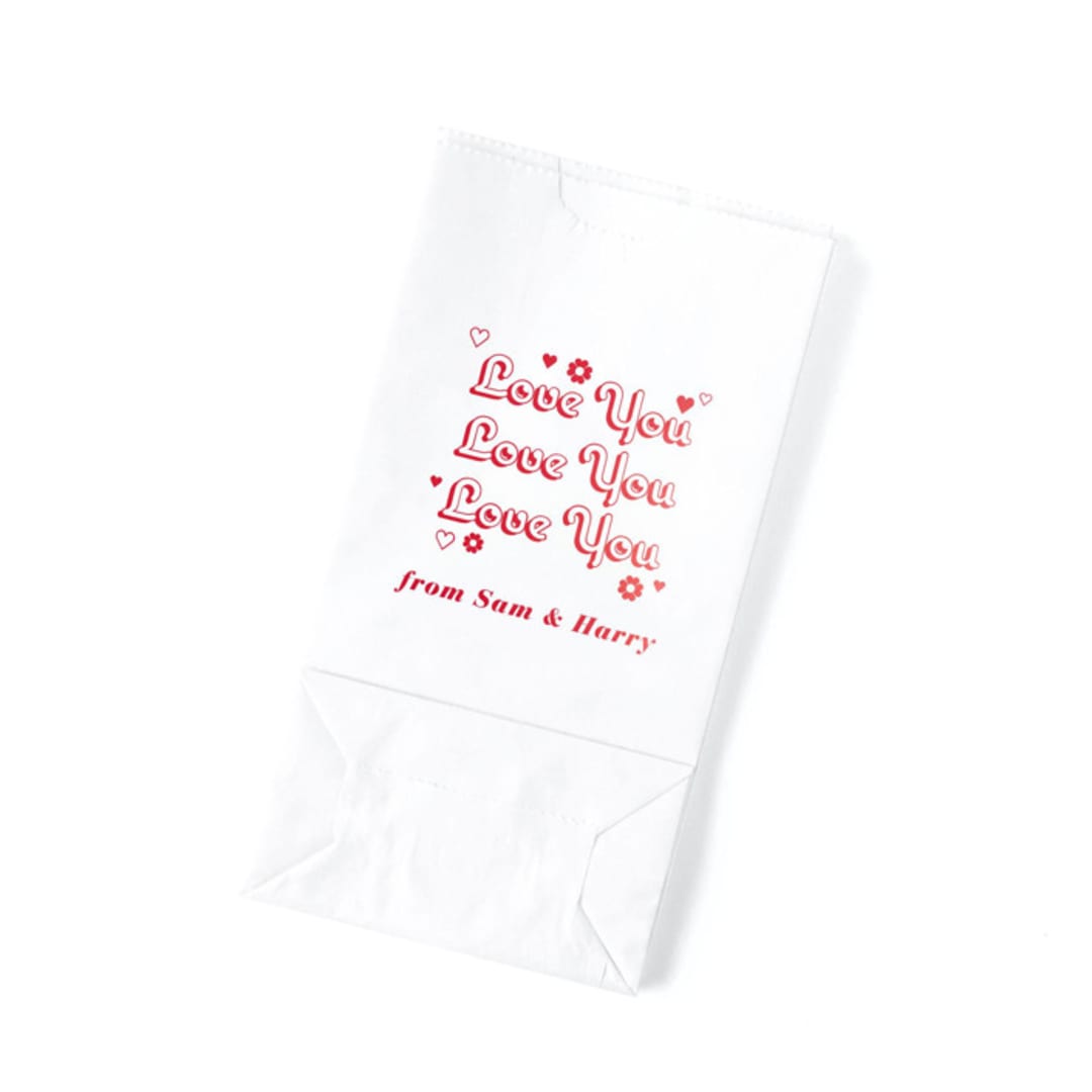 "Valentine's Love You Favor Bag, set of 50" - Favor Bags in white by ForYourParty