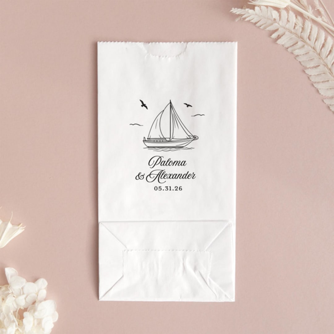 "Sailboat Nautical Nuptial Favor Bag, set of 50" - Favor Bags in white by ForYourParty