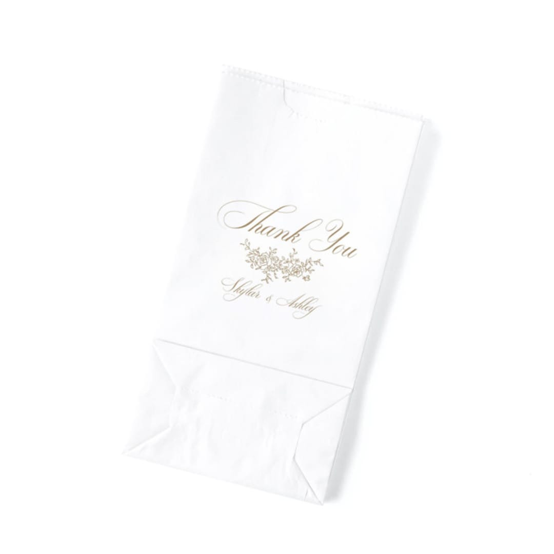 Floral Crest Favor Bag, set of 50