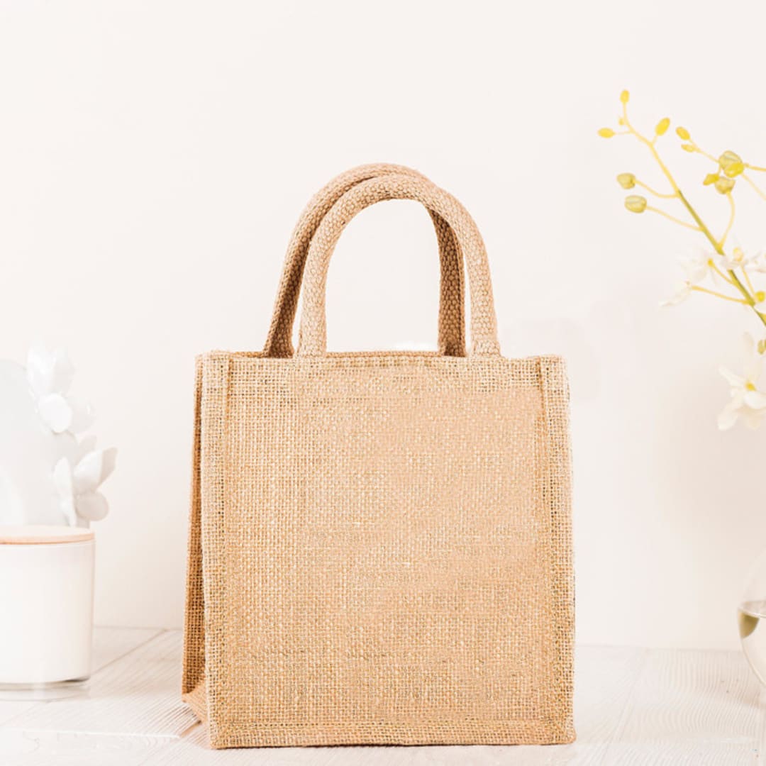 "SMALL Jute Bags 10 Pack" - Favor Bags in natural by Veronica Esquino
