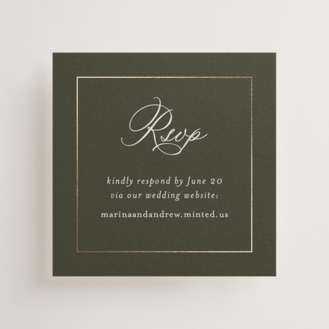 "refined" - Mini Enclosure Cards in Deep Olive by Nicole Walsh - Front