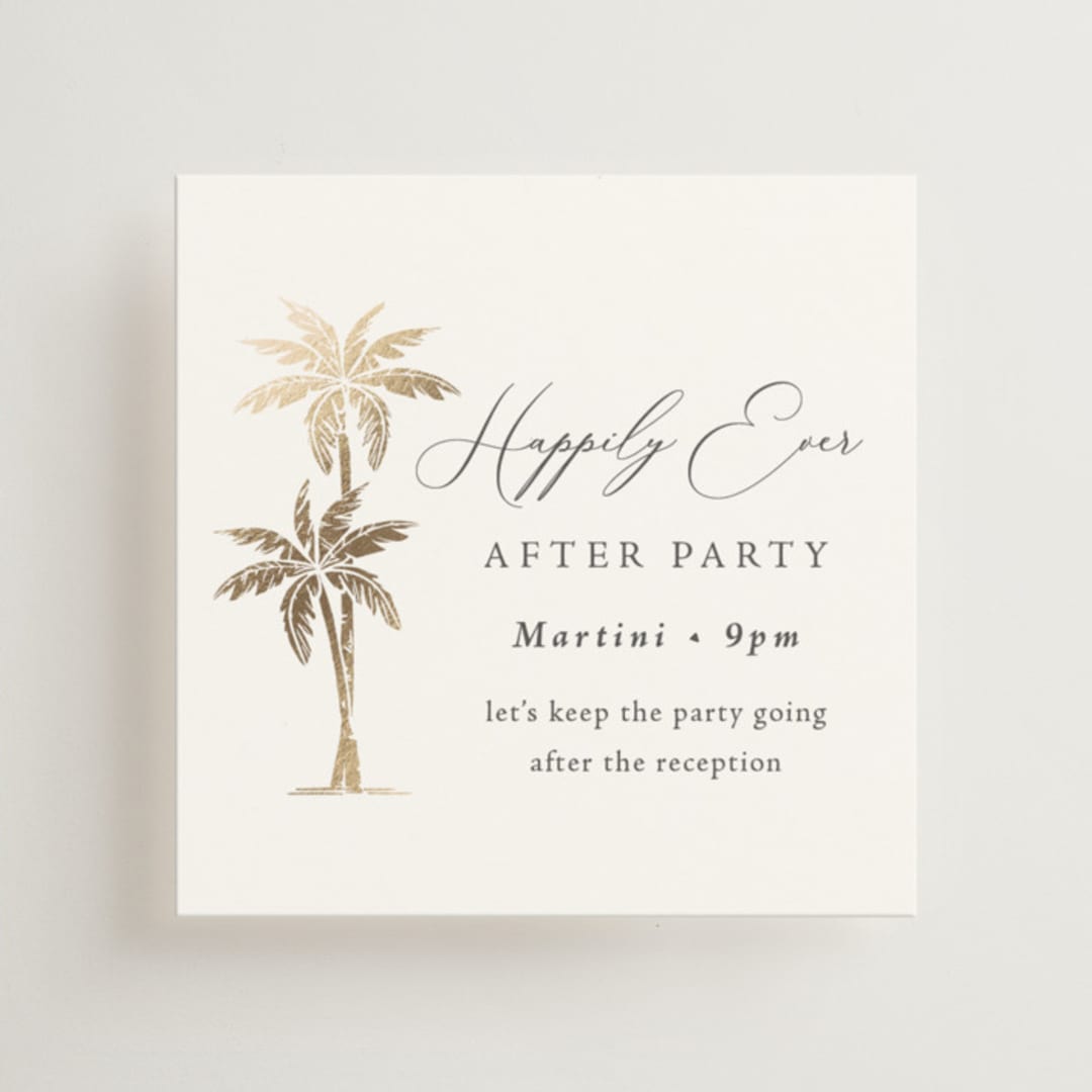 "Palm Monogram" - Mini Enclosure Cards in Leaf by Olivia Raufman - Front