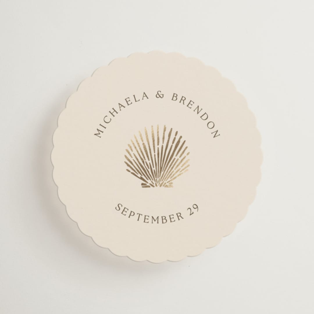 "Seaside" - Mini Enclosure Cards in Champagne by Griffinbell Paper Co. - Front