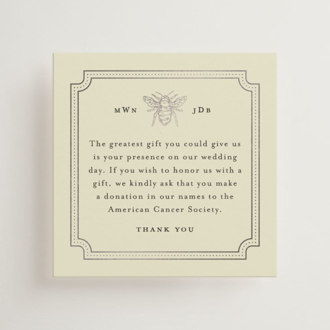 "Honeybee" - Mini Enclosure Cards in Cream by Jennifer Lew - Front