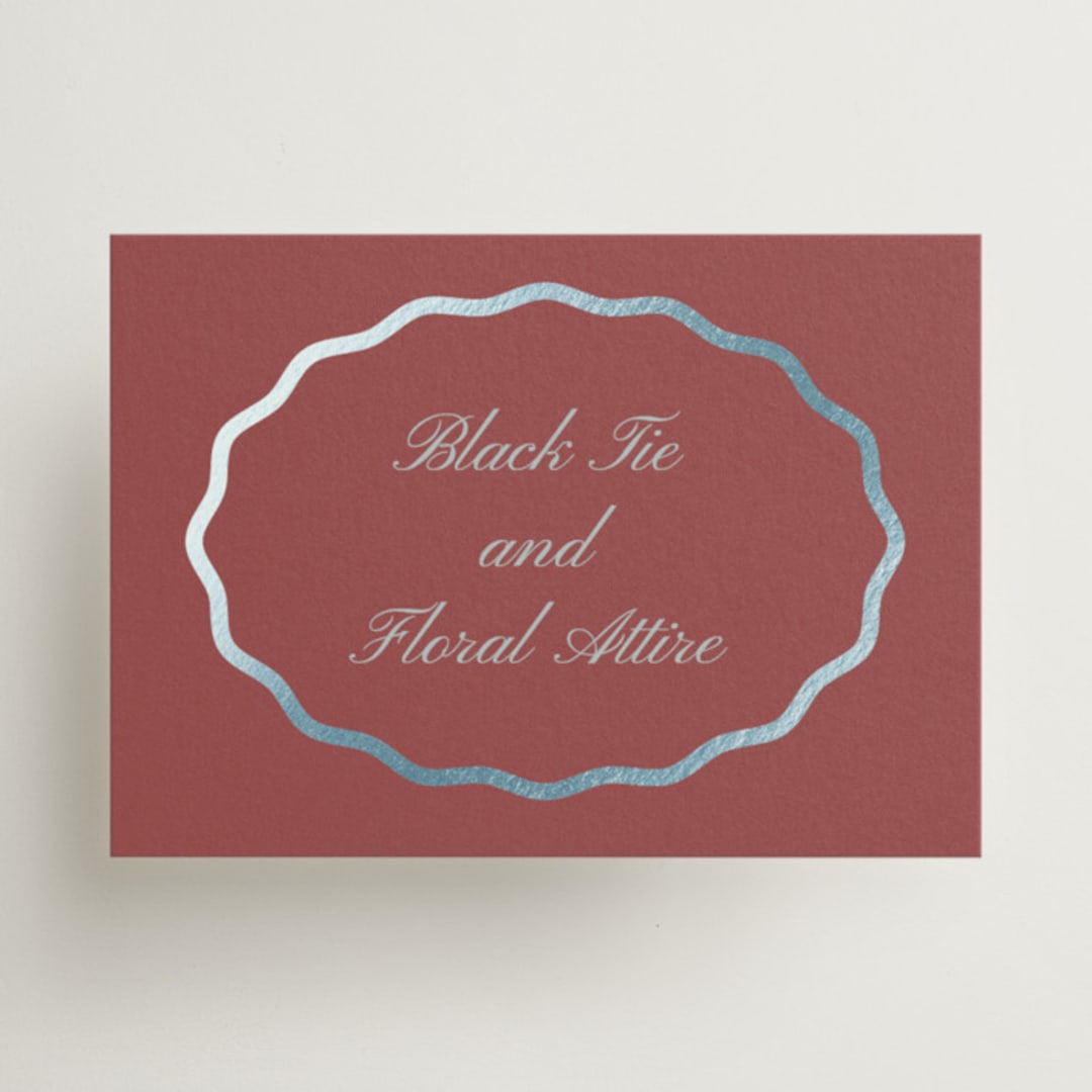 "Scallop Frame" - Mini Enclosure Cards in Burgundy by Baumbirdy - Front