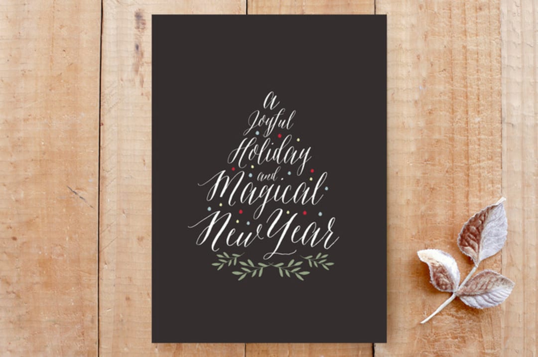 "A Joyful Holiday" - Cards in Dark Gray by Gray Star Design - Front