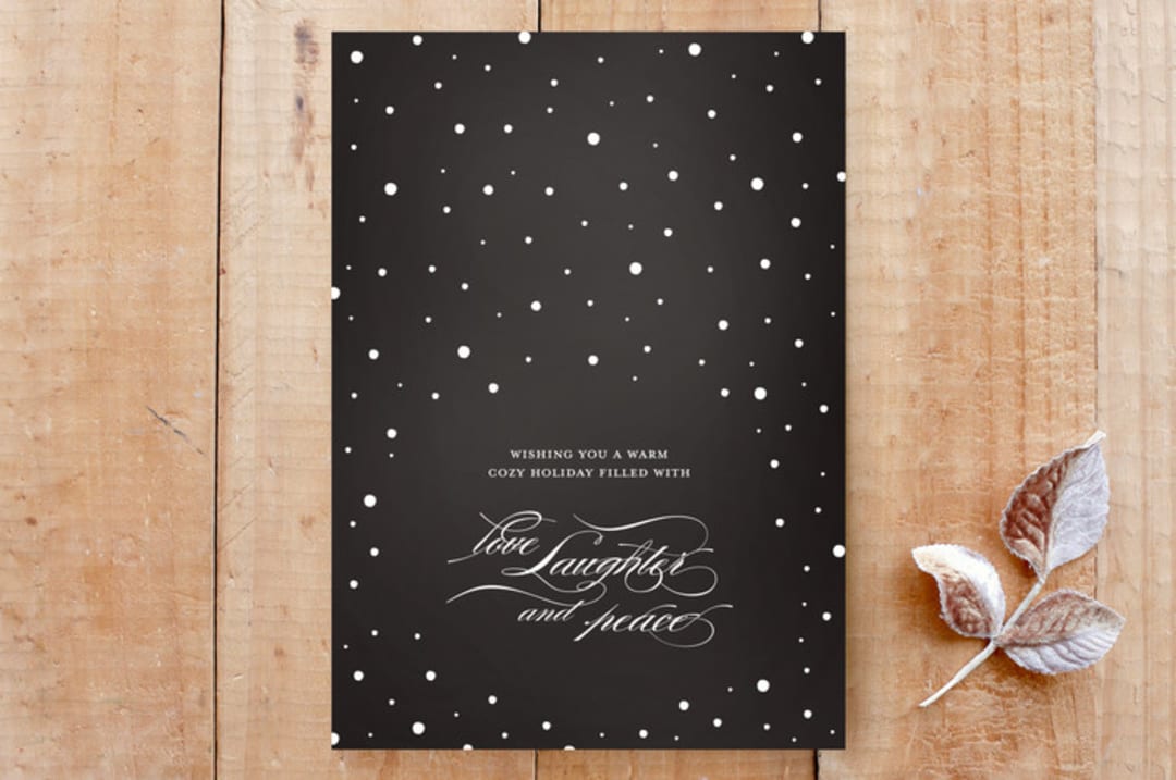 "A Warm Cozy Holiday" - Cards in Chalkboard Black by Gray Star Design - Front