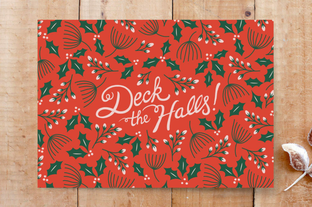 "Happy Hollydays" - Cards in Tomato by Surface Love - Front