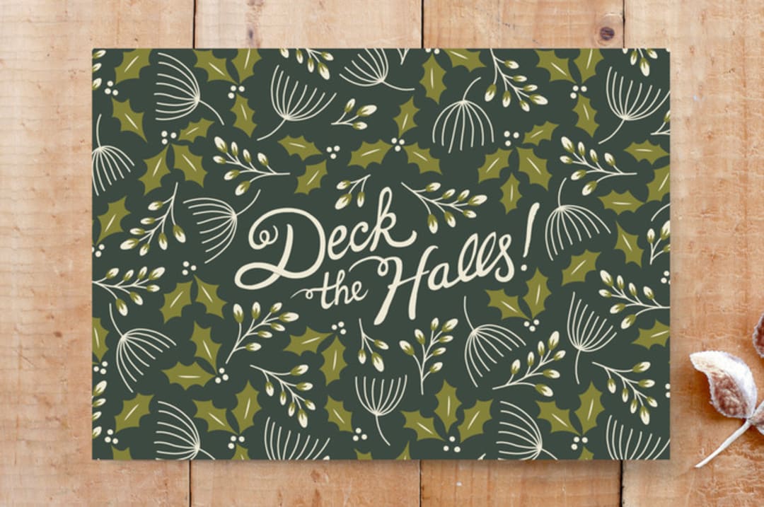 "Happy Holly-days" - Cards in Charcoal by Surface Love - Front