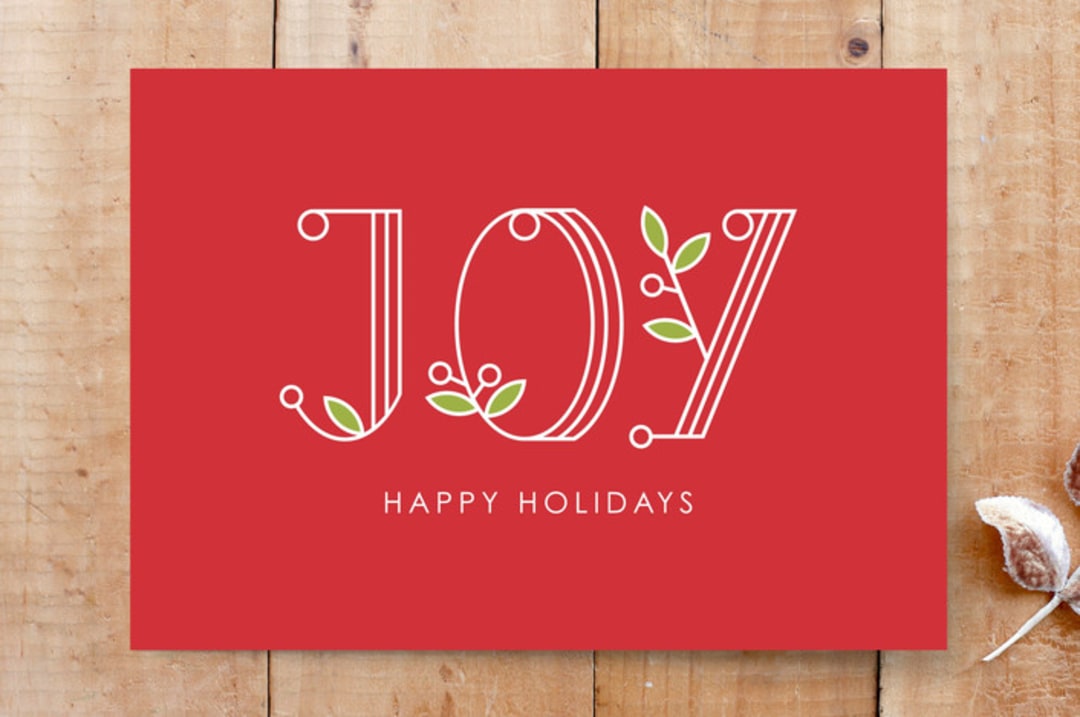 "Joy Mistletoe" - Cards in Red Apple by Belia Simm - Front
