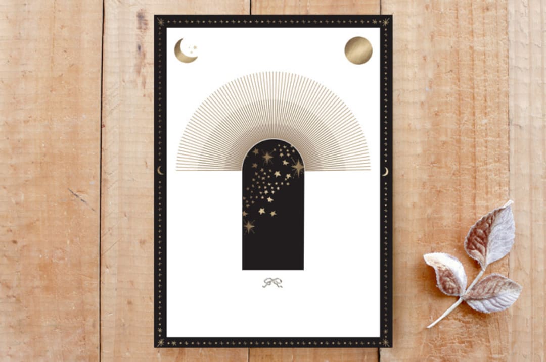 "The Halo" - Cards in Antique Gold by Faiza Khan - Front