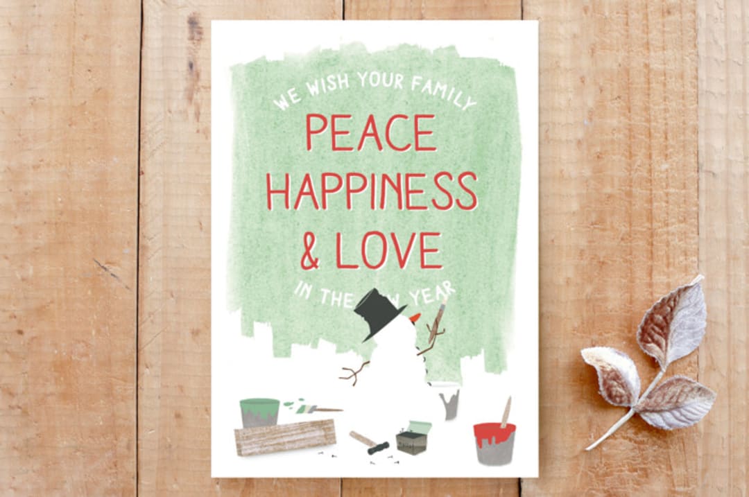 "Frosty At Work" - Cards in spearmint by Deborah Chou - Front