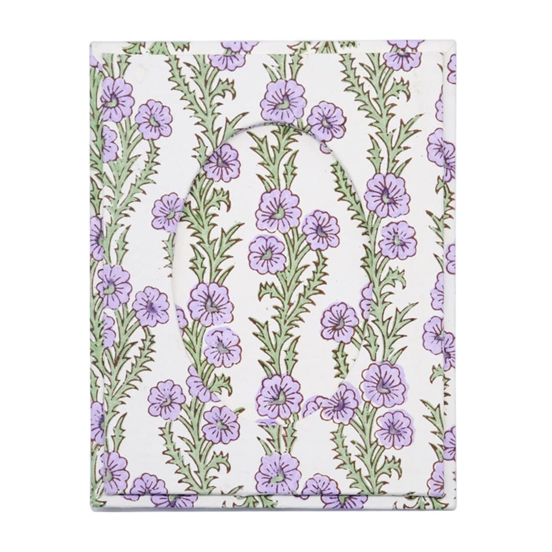 "Purple Forget-Me-Not Picture Frame with Oval Opening, 4x6" - Frames in purple by Michelle Pham