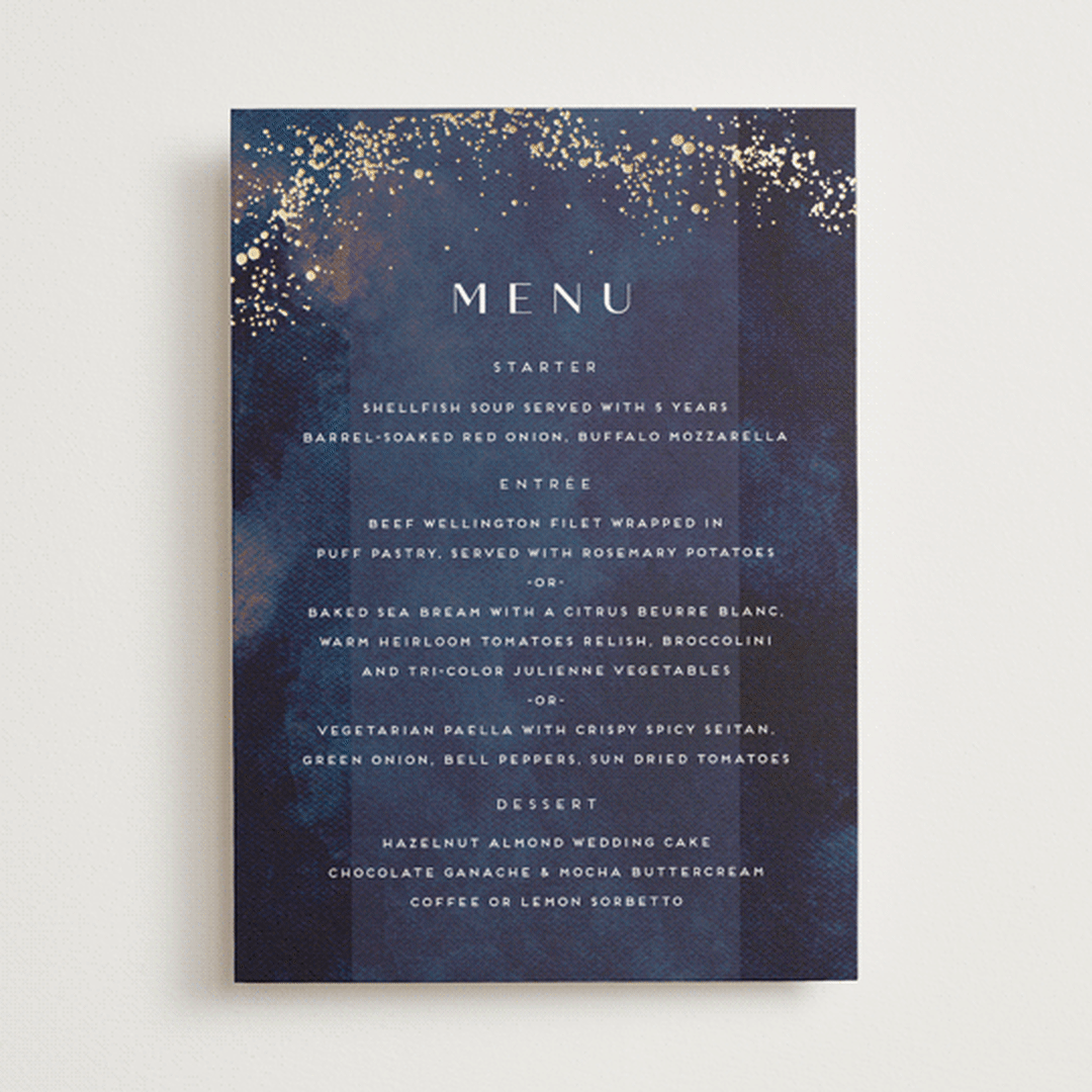 "oponki" - Foil-Pressed Menus in Deep Sea by chocomocacino - Front