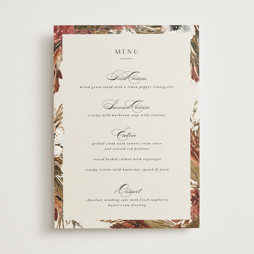 "poetique" - Foil-Pressed Menus in Autumn by Kate Ahn - Front