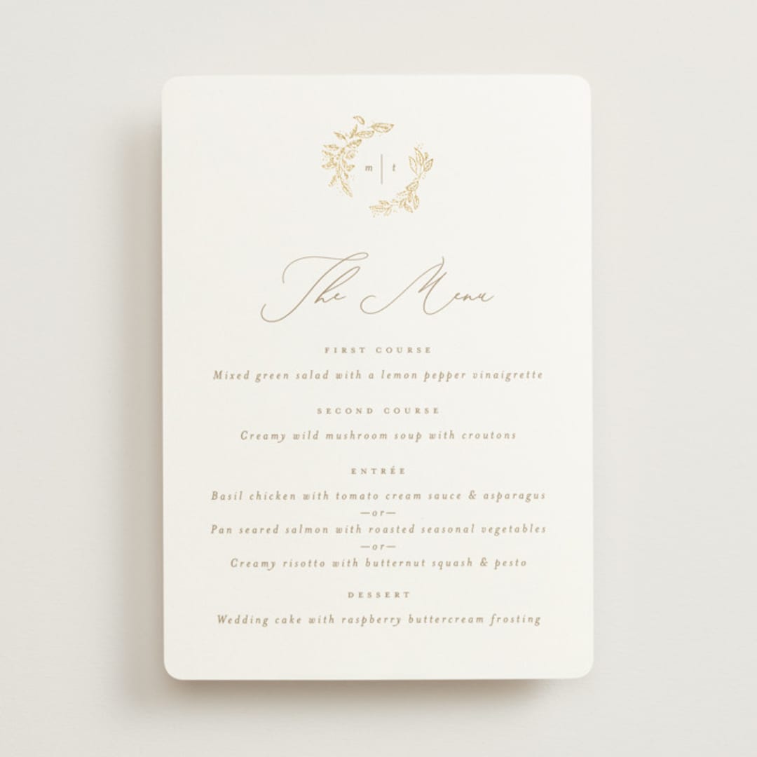 "Reflection" - Foil-Pressed Menus in Porcelain by Leah Bisch - Front