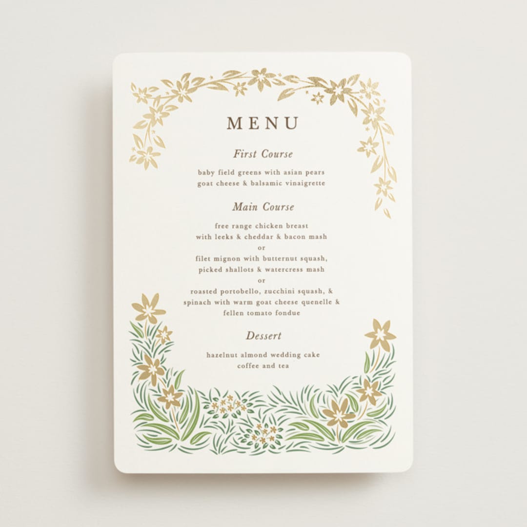 "In the country" - Foil-Pressed Menus in Forest by Paper Sun Studio - Front