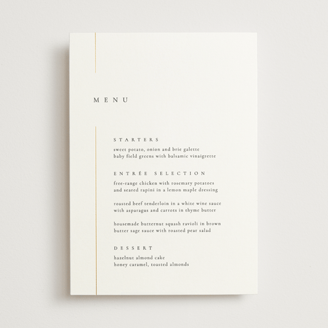 "London" - Foil-Pressed Menus in Classic by Kelly Schmidt - Front