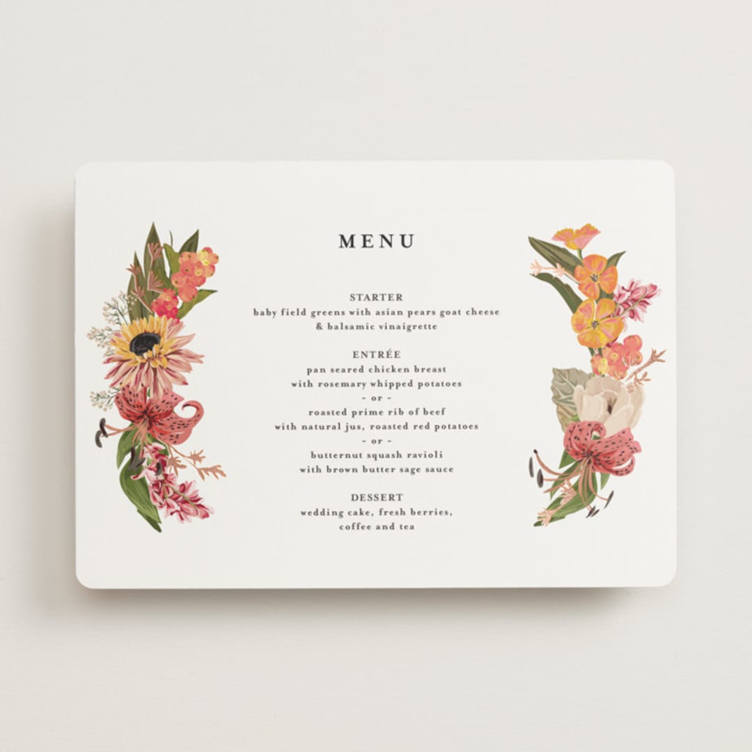 "Harmony" - Foil-Pressed Menus in Summer by Susan Moyal - Front